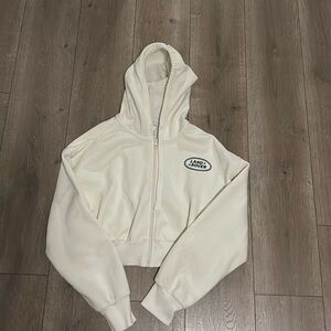 Pacsun LandRover Cream Cropped Zip-up Jacket. Worn twice